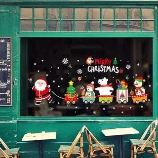 Merry Christmas Decoration for Home 2025 Wall Window Sticker Ornaments Garland New Year Festoon Christmas Decoration 2024 Noel