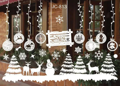 Merry Christmas Decoration for Home 2025 Wall Window Sticker Ornaments Garland New Year Festoon Christmas Decoration 2024 Noel