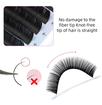 0.03 0.05 0.07 C/CC Curl Russian Volume Eyelashes Extension Individual Handmade Lashes Fans Silk False Mink Eyelash Pinching Fans