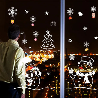 Merry Christmas Decoration for Home 2025 Wall Window Sticker Ornaments Garland New Year Festoon Christmas Decoration 2024 Noel