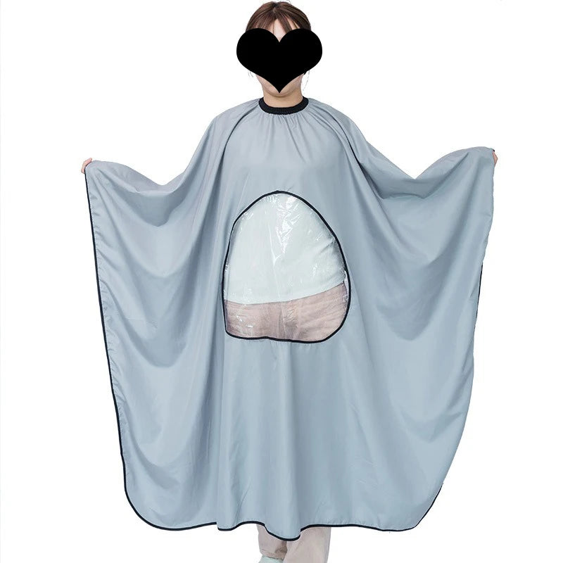 Professional Barber Cape Large hairdresser clothe Hair Cutting with See-Through Window Salon Cape Adjustable Elastic Neckline