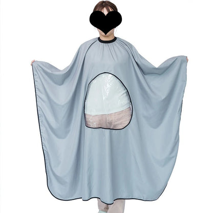 Professional Barber Cape Large hairdresser clothe Hair Cutting with See-Through Window Salon Cape Adjustable Elastic Neckline