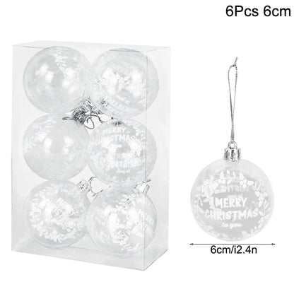 1box Christmas Balls Christmas Tree Ornaments Ball Xmas Hanging Tree Pendants Home Party Decor 2023 New Year Gift Noel Navidad