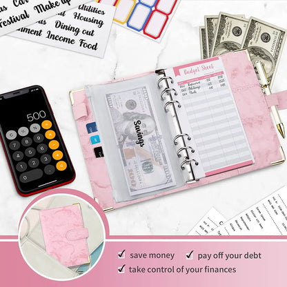 Money Saving Organizer Leather Budget Binder Planner