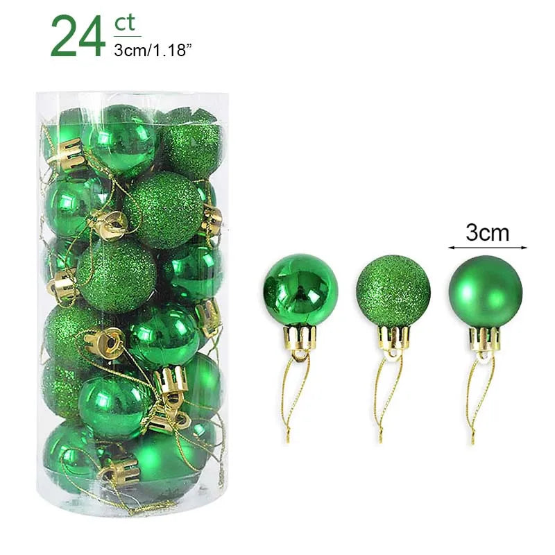 1box Christmas Balls Christmas Tree Ornaments Ball Xmas Hanging Tree Pendants Home Party Decor 2023 New Year Gift Noel Navidad