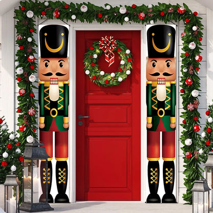 Merry Christmas Door Banner Decoration 2024 Christmas Decor for Home Xmas Hanging Ornaments Navidad Noel Gifts New Year 2025